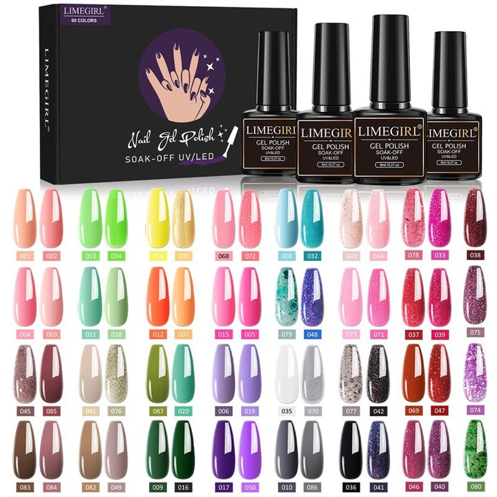 60 Colors Nail Art Functional Adhesive Set Removable