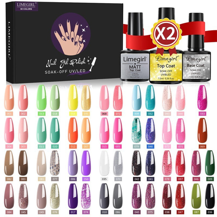 60 Colors Nail Art Functional Adhesive Set Removable