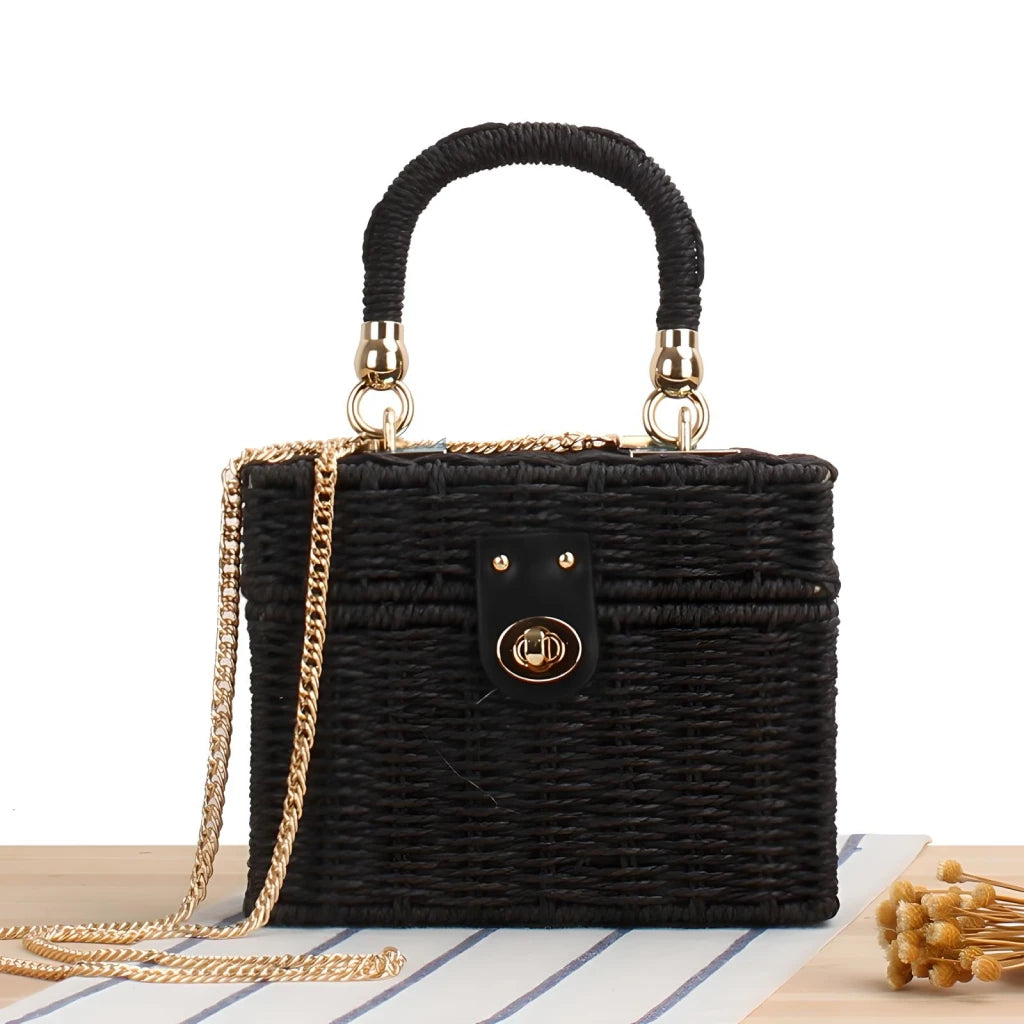 Box Straw Beach Bag