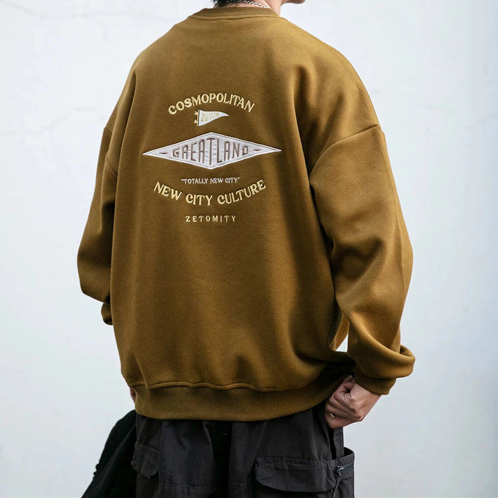 Streetwear High Quality Trend Men's Sweatshirt - Casual Letter Embroidery Pullover