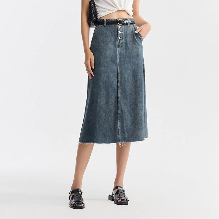 Trendy Denim A-Line Skirt