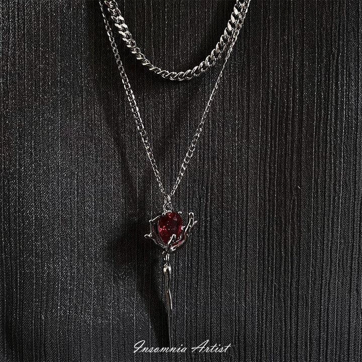 Dark Niche Design Vampire Scepter Necklace - Trendha