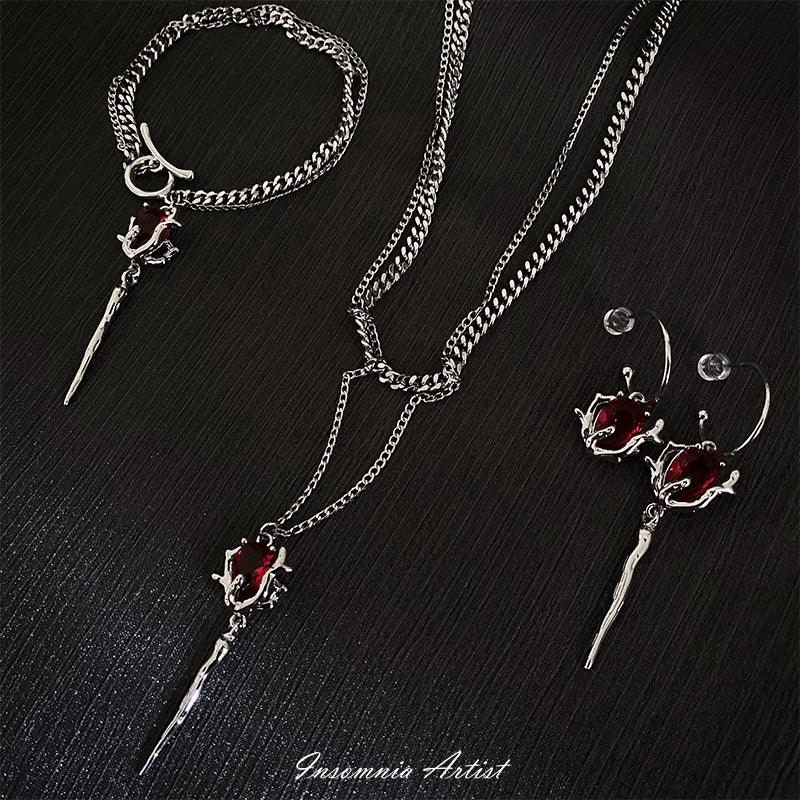 Dark Niche Design Vampire Scepter Necklace - Trendha