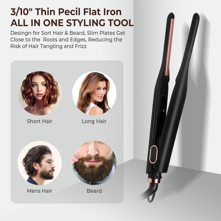 Small Adjustable Temperature Flat Iron for Short Hair