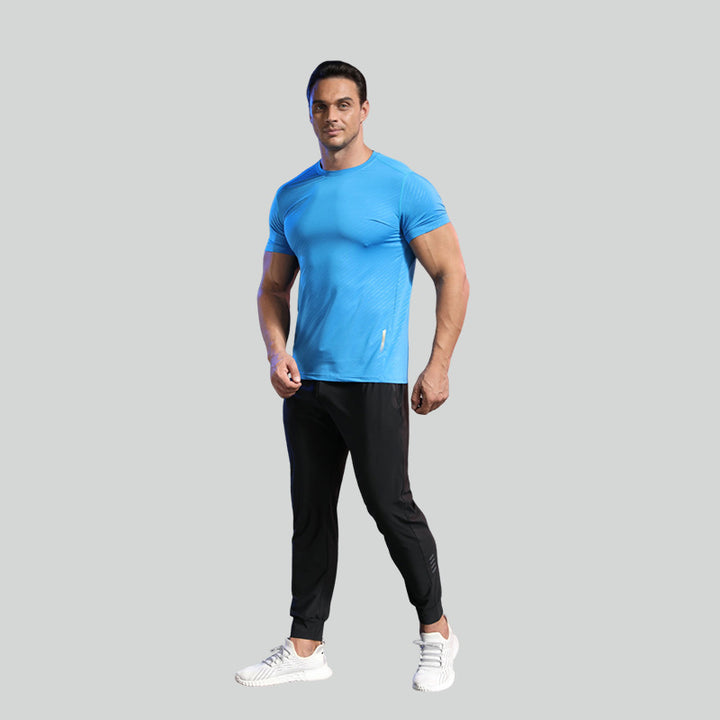 New Summer Short Sleeve Round Neck Quick-drying Breathable Sports T-shirt Men