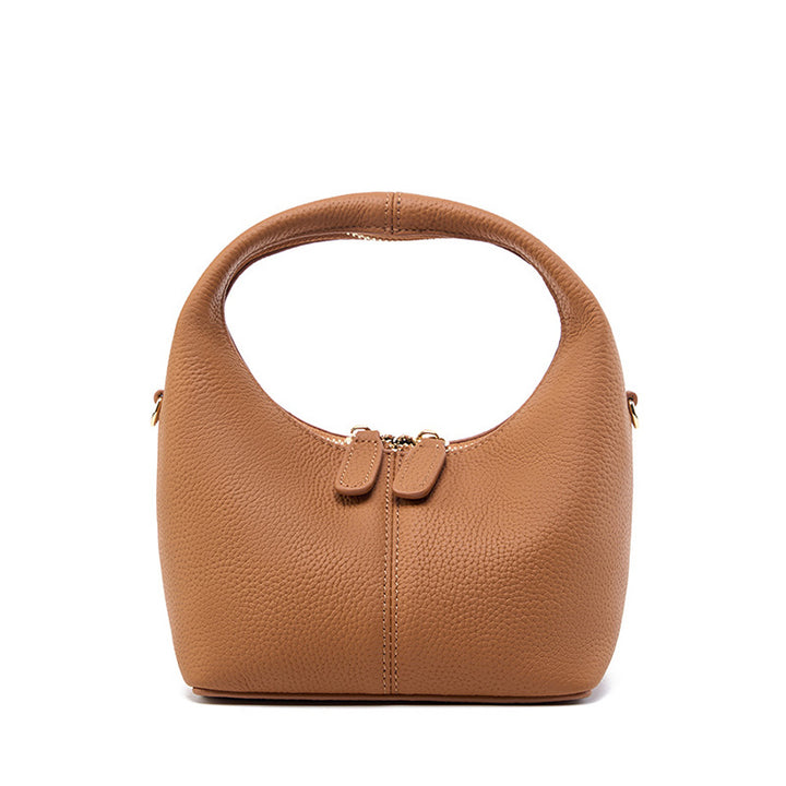 Luxurious Leather Crescent Shoulder Bag