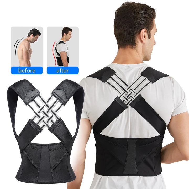 Adjustable Back Brace Posture Corrector - Shoulder Support & Pain Relief