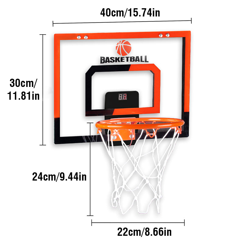 Wall-Mounted Breakaway Basketball Hoop with Electronic Score Counter