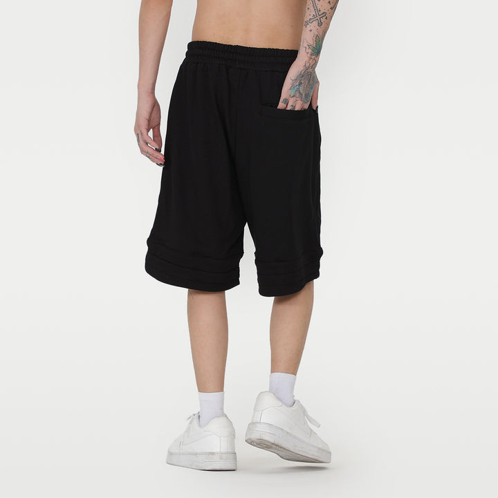 Summer Men's Cropped Pants Embroidered Letters Loose