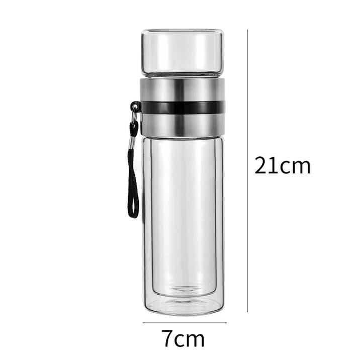 400ml Double Layer Glass Tea Infuser Bottle