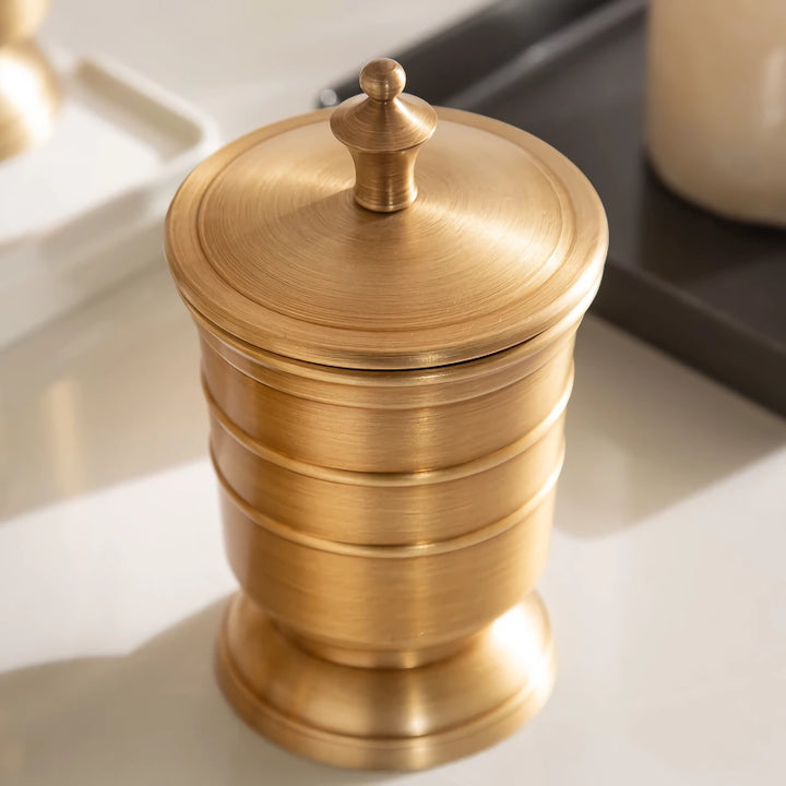 Golden Retro Brushed Brass Bathroom Set