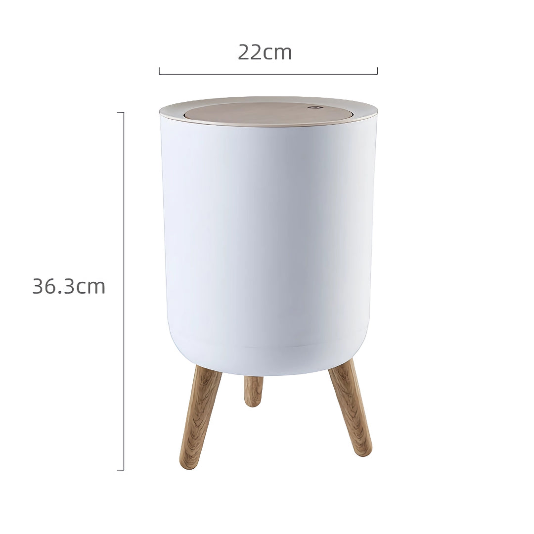 Nordic Style High-Foot Trash Can with Lid