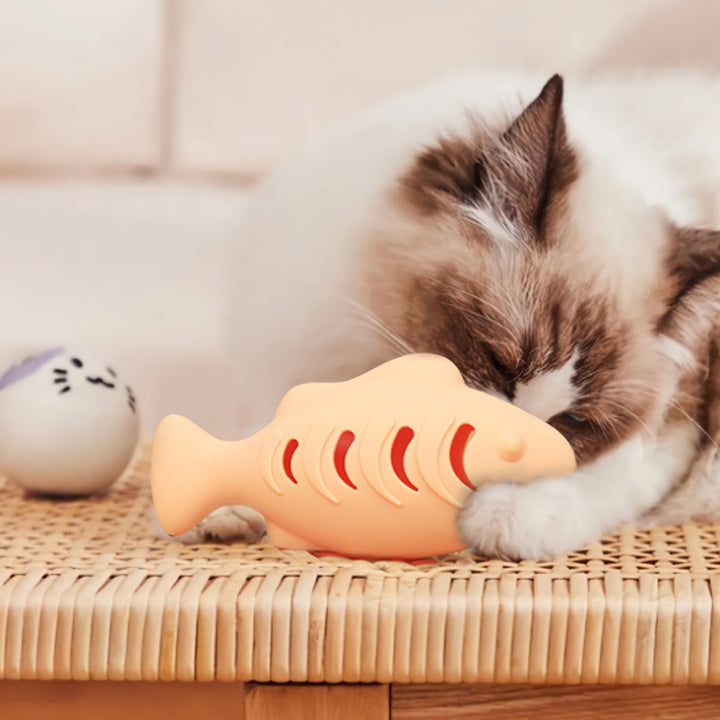 Silicone Fish Catnip Toy with Food Leaker