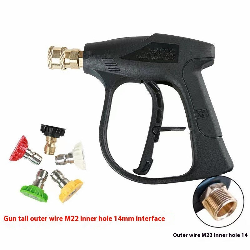 High-pressure Washing Machine Water Gun For Car Washing Pa Pot Aluminum Valve Core High-pressure Short Gun