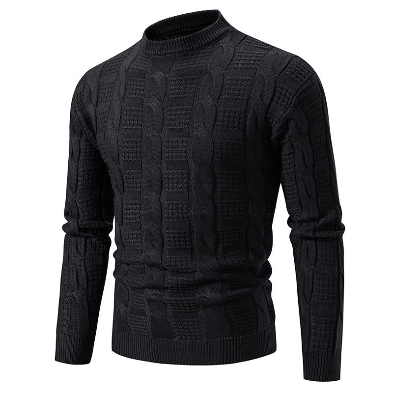 Men's Round Neck Twisted Pullover Men's Knitwear