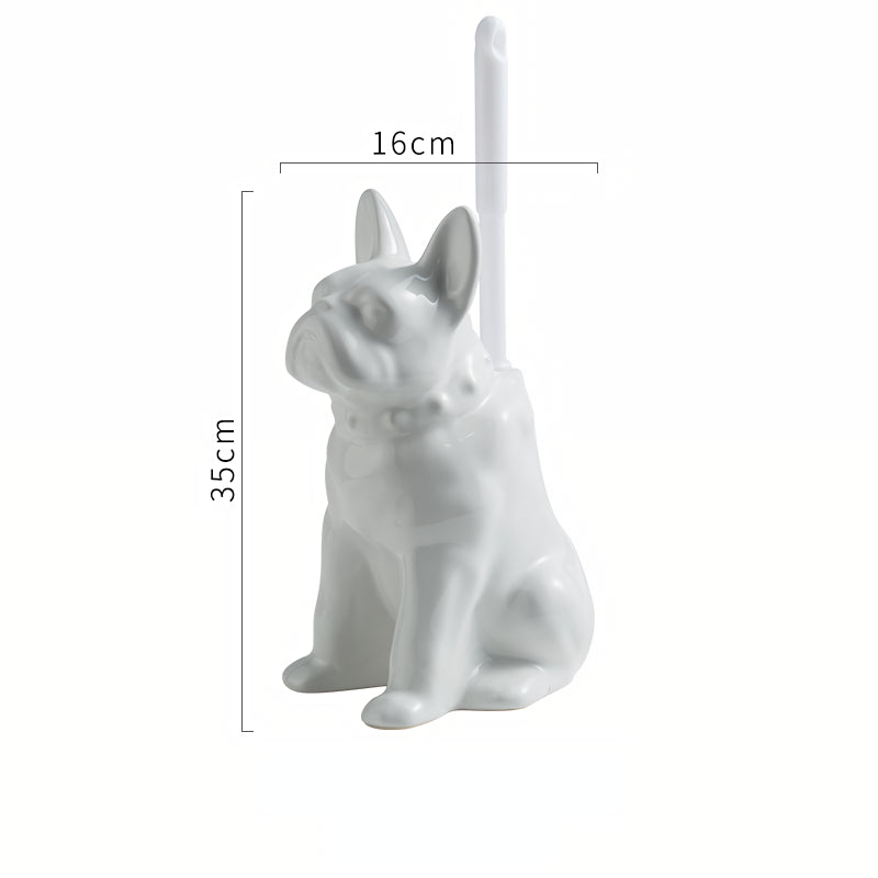 Creative Dog Shape Toilet Brush with Ceramic Base