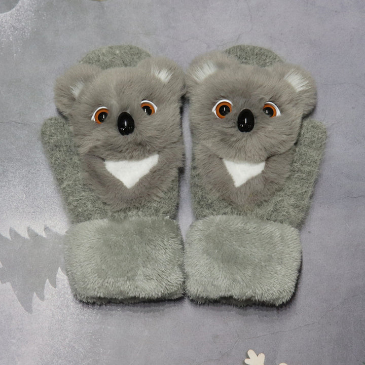 Winter Women's Plush Cartoon Animal Gloves