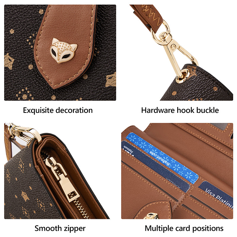 Stylish Long Wallet Card Holder with Wriststrap