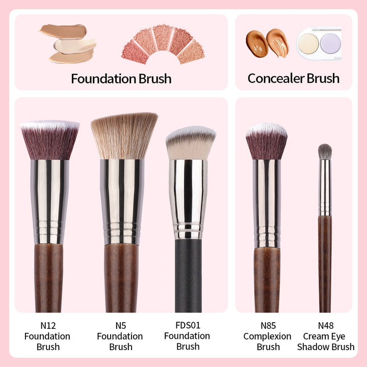 OVW 3-Piece Makeup Brushes Set