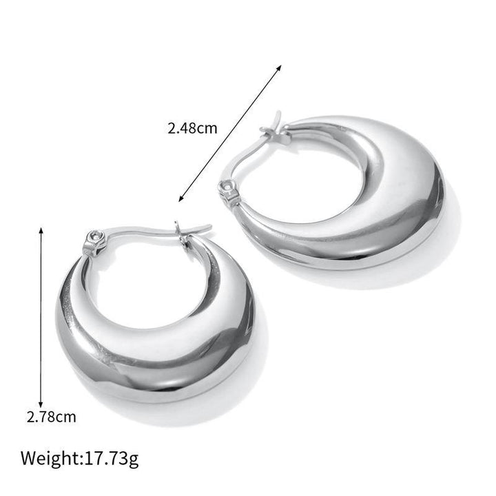 Minimalist U-Shaped Stainless Steel Hoop Earrings