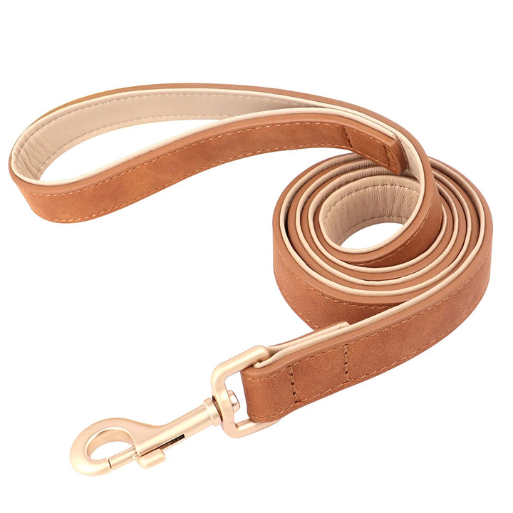 Soft Padded Leather Dog Leash - 120cm for Training and Walking