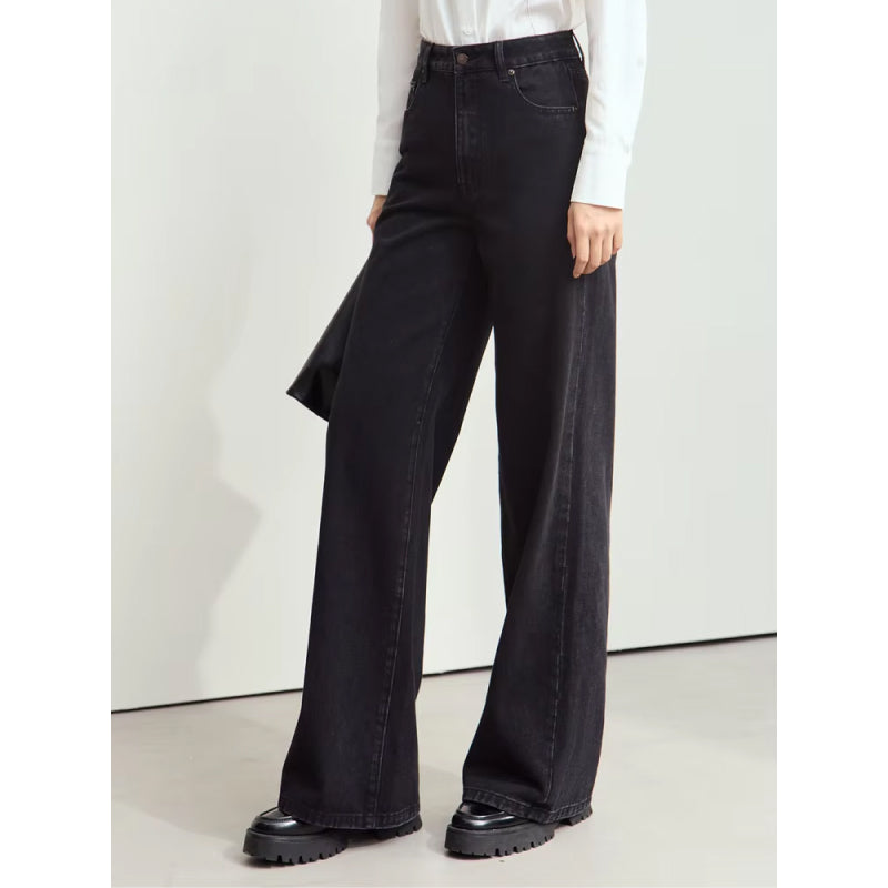 Minimalist Women’s Wide-Leg Retro Floor-Length Jeans