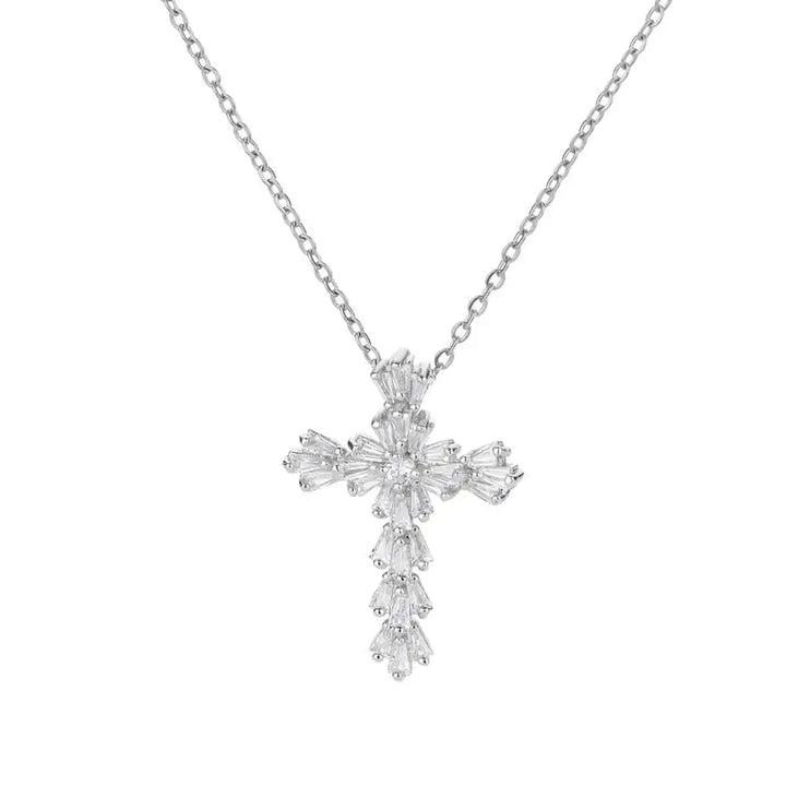 Cubic Zirconia Cross Pendant Necklace