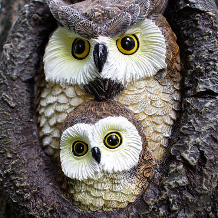 Cute Owl Tree Hanging Resin Ornament for Garden