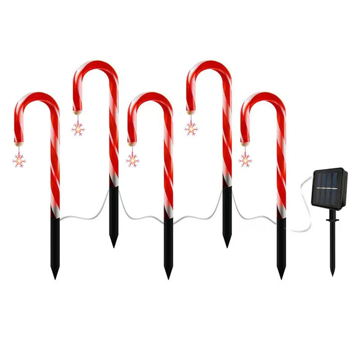 Solar Christmas Crutches Ground Plug Light Decoration Landscape Lamp