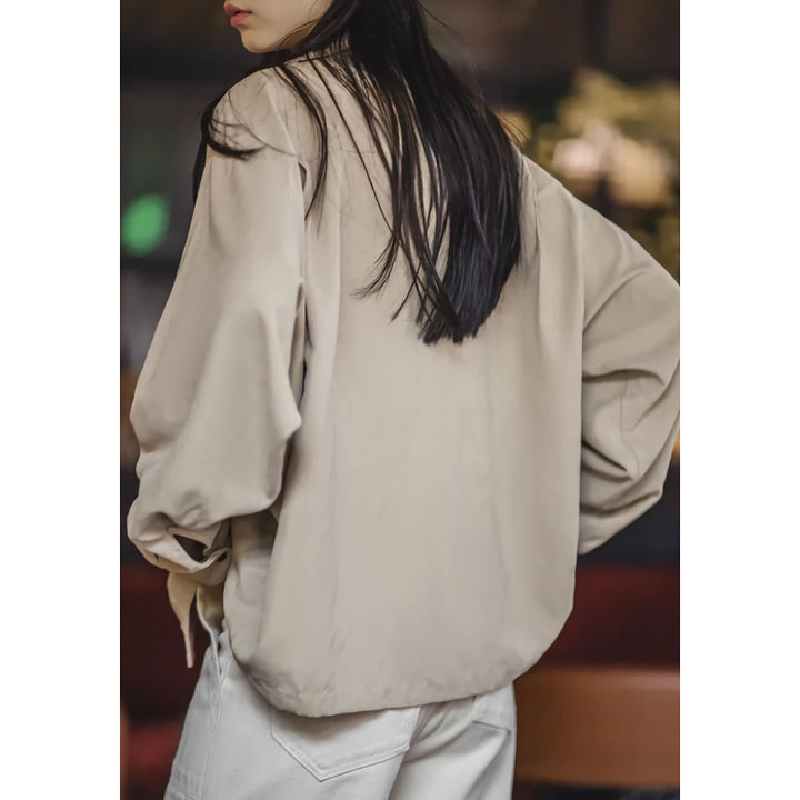 Retro Velvet Cuban Collar Long-Sleeved Oversized Casual Blouse