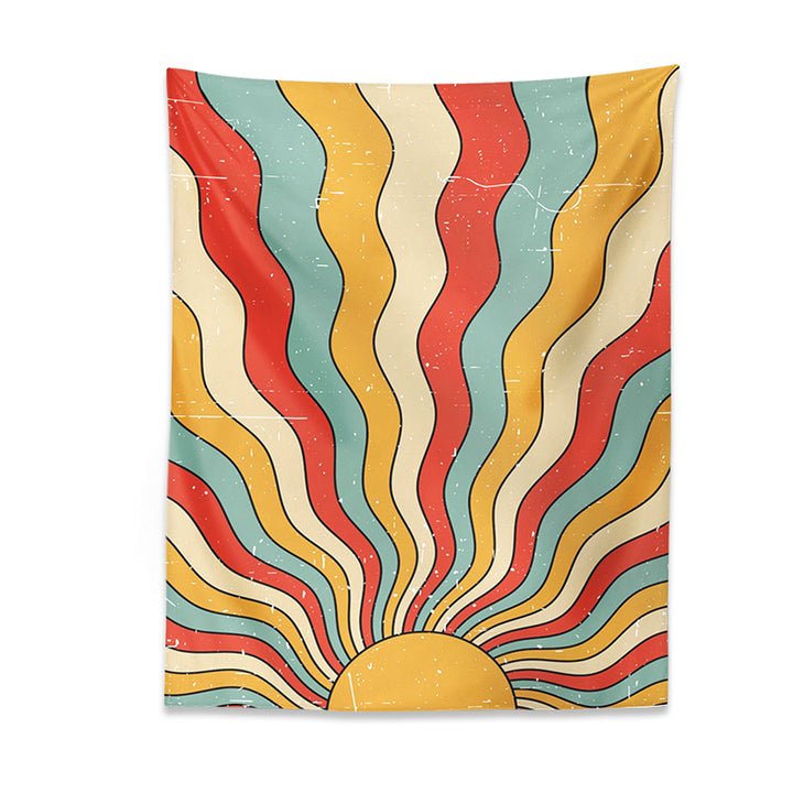 Retro Sunshine Tapestry - 70s Bohemian Wall Art