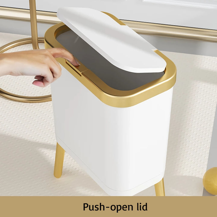 Golden Luxury High-Foot Trash Can