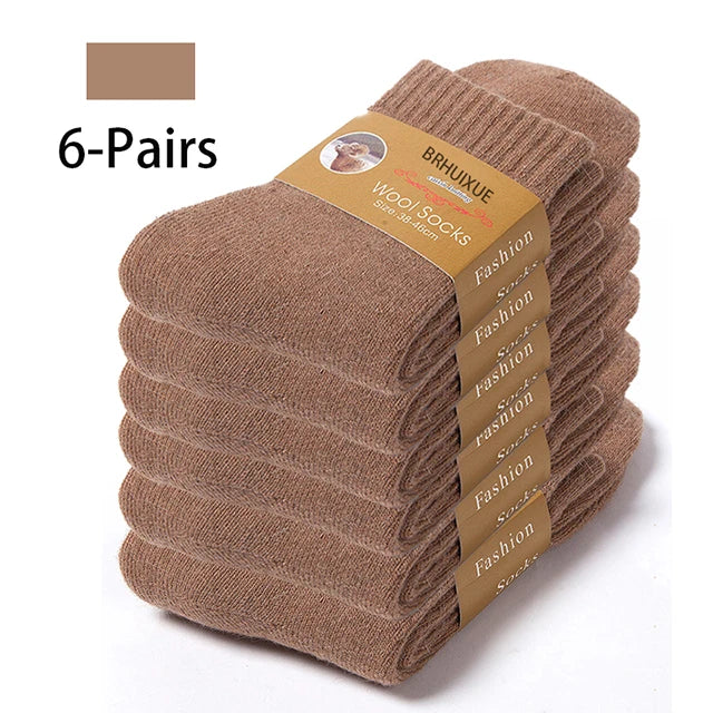 6 Pairs Super Thick Winter Wool Socks