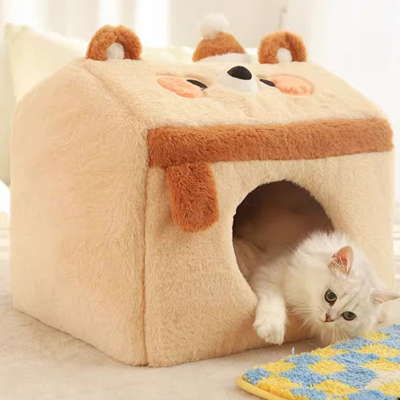 Cozy Winter Cat House and Dog Bed