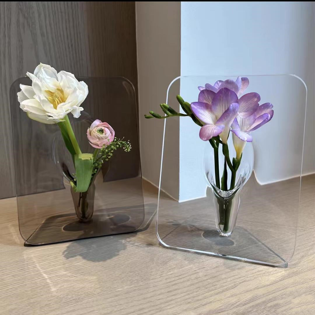 Transparent Acrylic Vase Flower Container Home Homestay Hotel Photo Frame Decoration