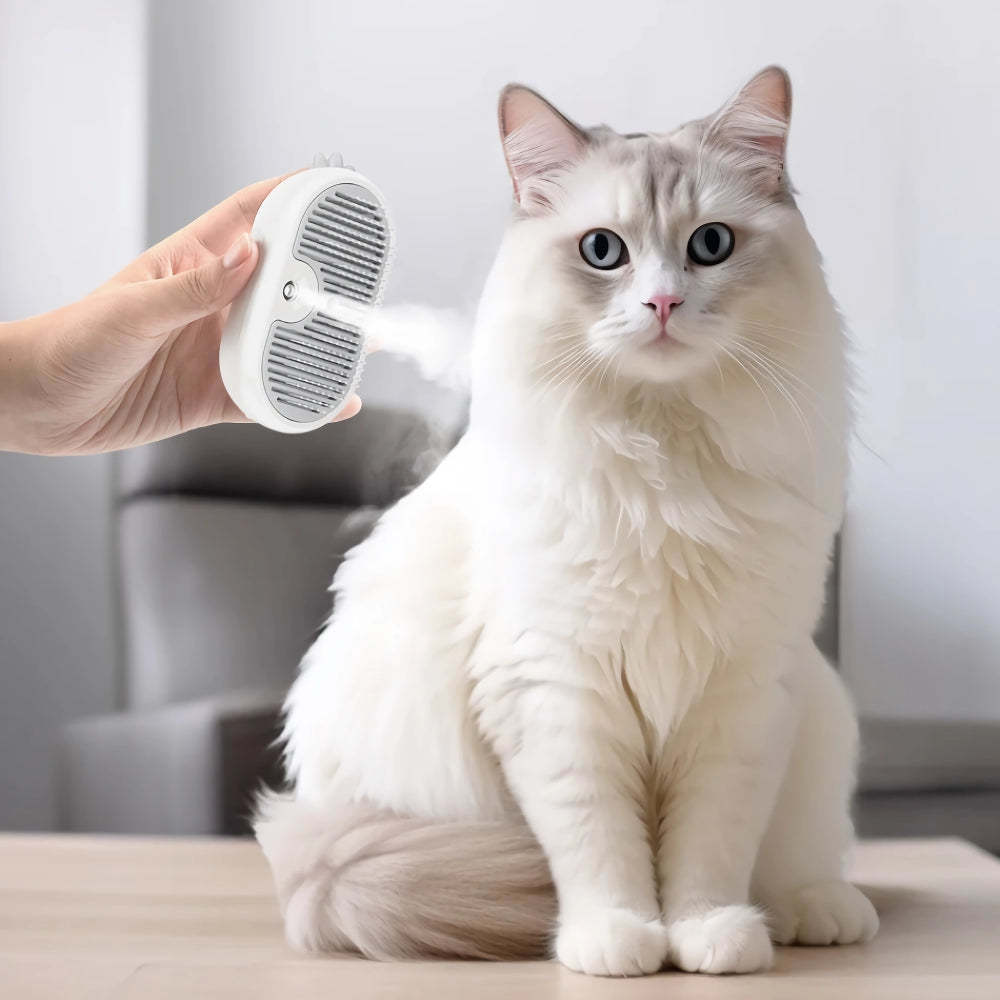 Steamy Grooming Brush with Electric Sprayer