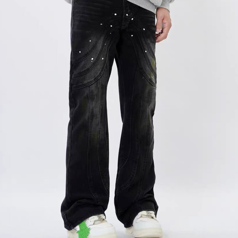 Men's Design Stitching Jeans Loose