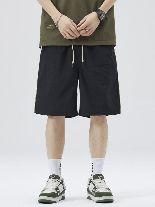 Side Ribbon Striped Quick-dry Casual Shorts Men