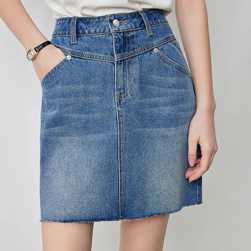 Chic Lyocell High-Waist Denim Mini Skirt