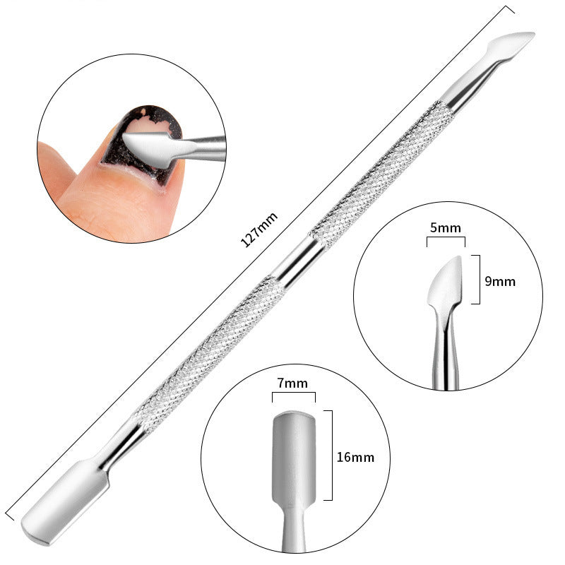 2-Ways Stainless Steel Cuticle Pusher & Dead Skin Remover