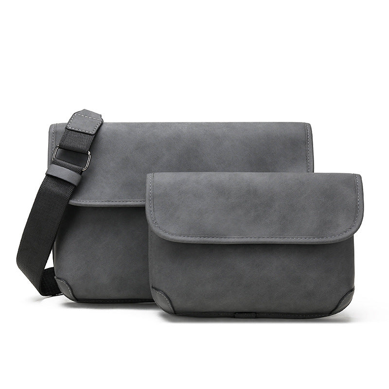 Men's Contrast Color Matte Fashion Retro Crossbody Shoulder Bag