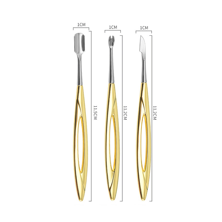 Gold Stainless Steel Cuticle Pusher and Nail File