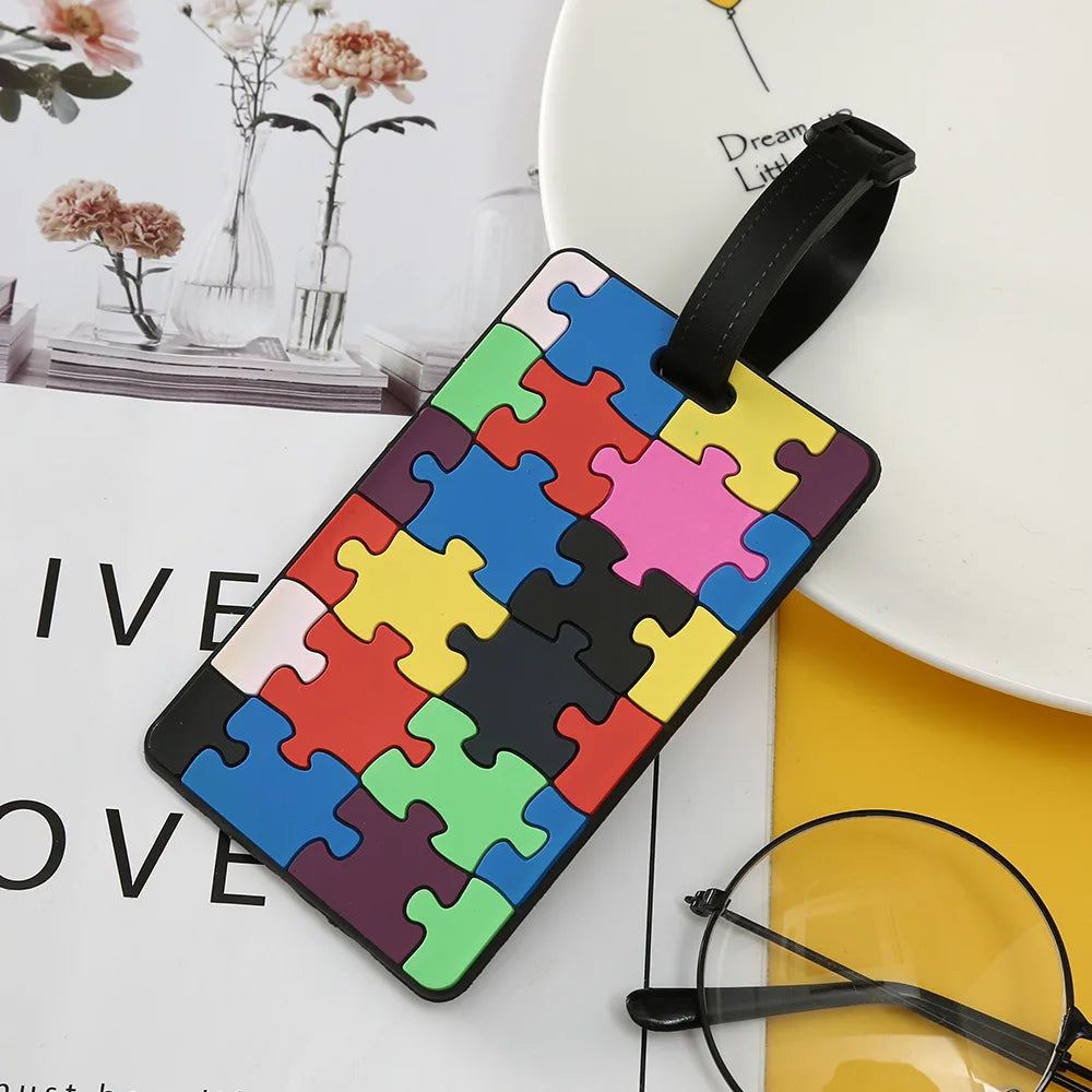 Geometric Soft Silicone Luggage Tags