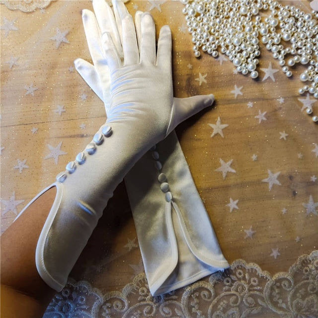 Studio Photographer's Wedding Dress Satin Gloves