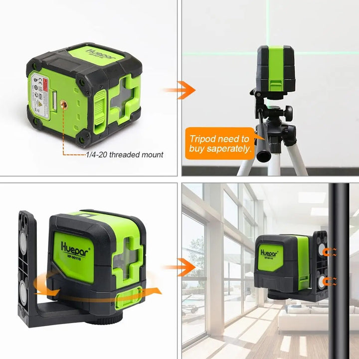 Self-Leveling Cross-Line Laser Level with Dual Green/Red Beam and Magnetic Base
