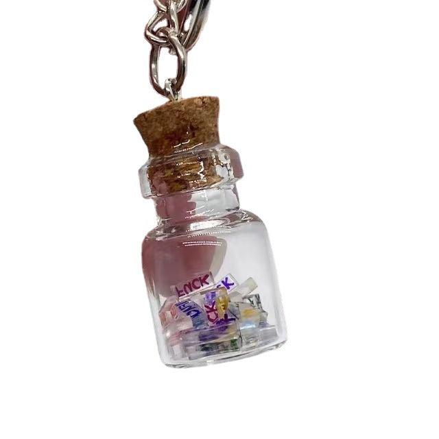 European Glass Bottle Keychain - Trendha