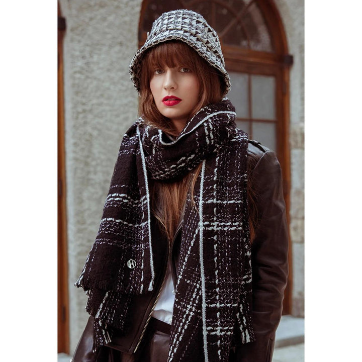 Luxurious Plaid Wool Scarf – Thick, Warm & Soft Pashmina Shawl