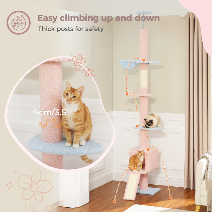 5-Tier Floor to Ceiling Cat Tree Tower