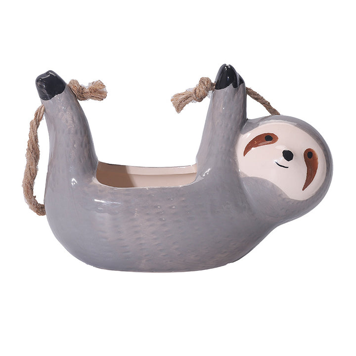 Sloth Hanging Ceramic Wall Vase