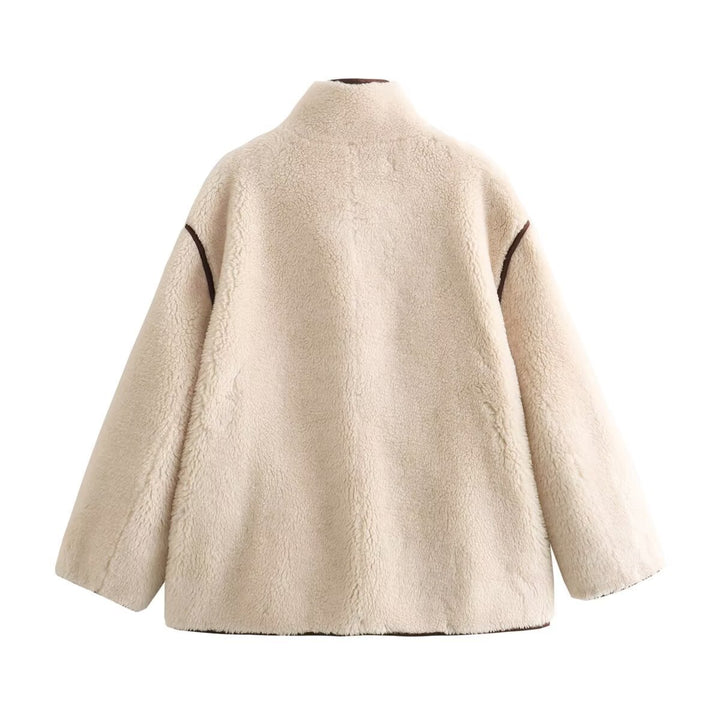 Inlaid Fleece Loose-fitting Short Coat